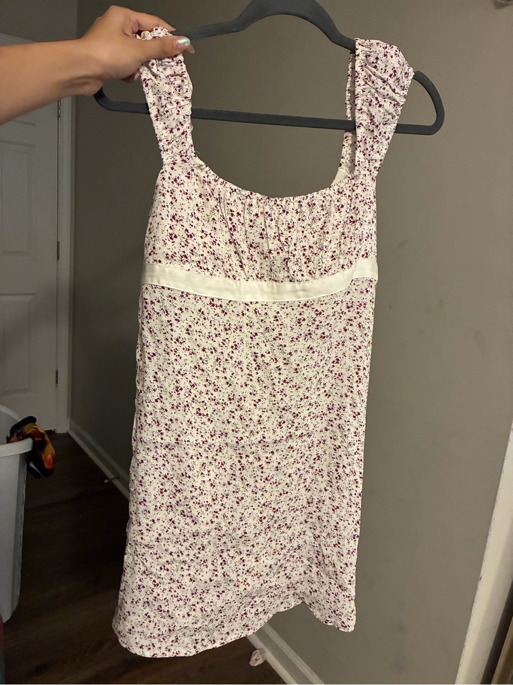 No Boundaries Cream Mini Dress with Pink Floral Print
